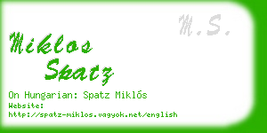 miklos spatz business card